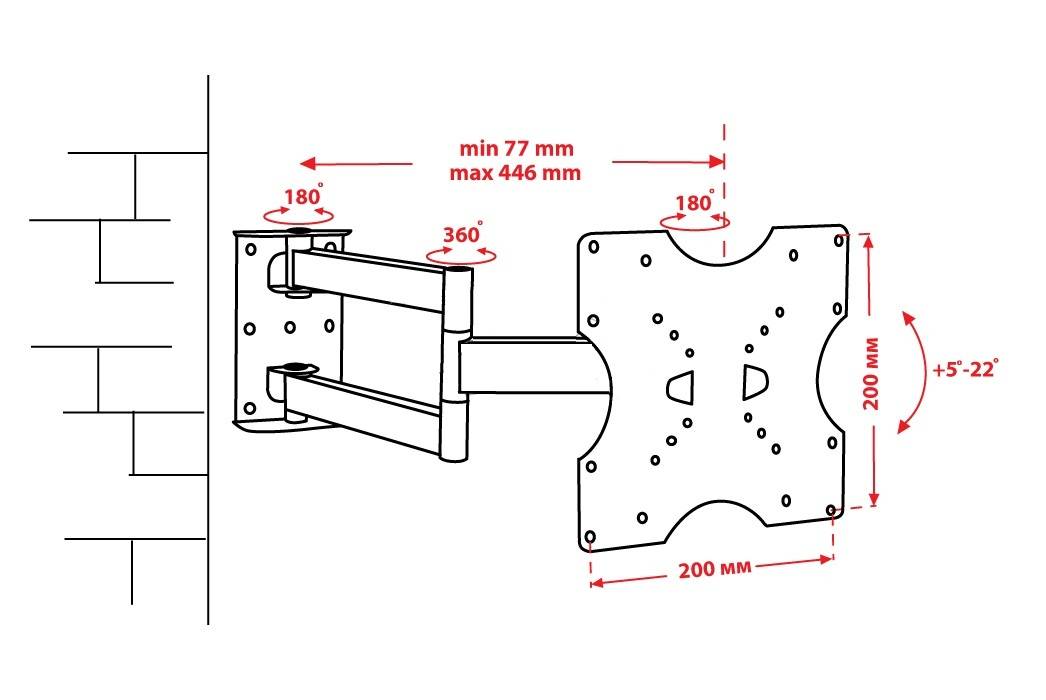 Крепления для телевизора на стену чертеж