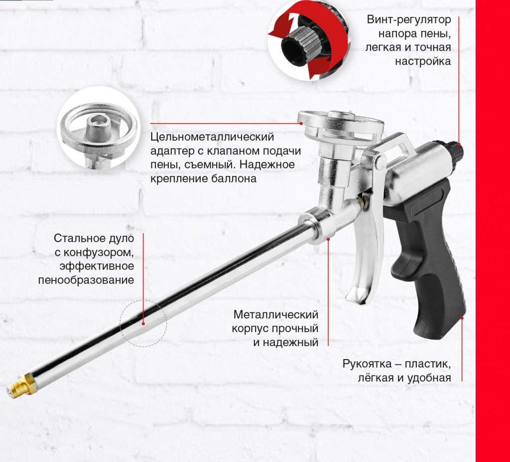 Пистолет для монтажной пены: устройство, какие бывают, как пользоваться, рейтинг моделей