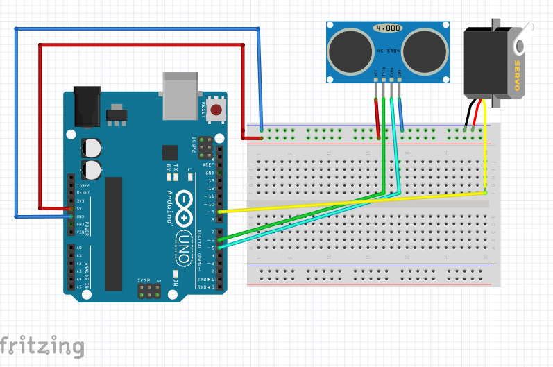 Схема подключения датчика расстояния к ардуино
