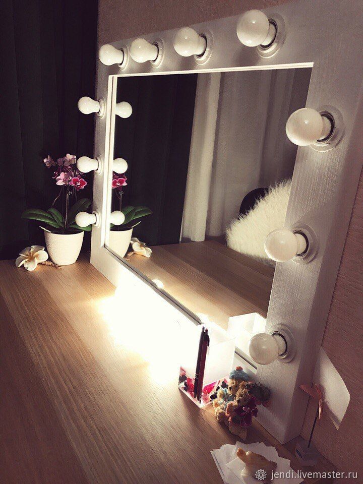 Гримерное зеркало с подсветкой своими руками, подробная инструкция | мебель своими руками