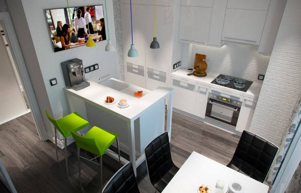 Дизайн кухни 5 кв. м. (100 фото): обустройство маленькой кухни с холодильником