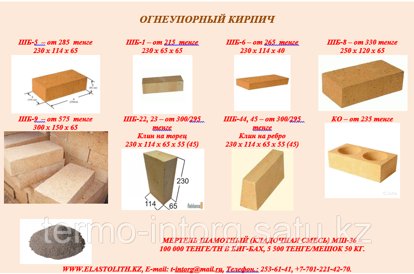 Кирпич шамотный огнеупорный: стандартные размеры и вес согласно госту