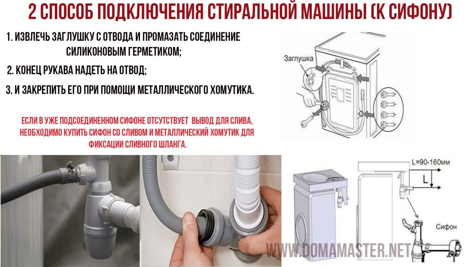 Подключение стиральной машины к водопроводу и канализации своими руками: пошаговая видео инструкция со схемами