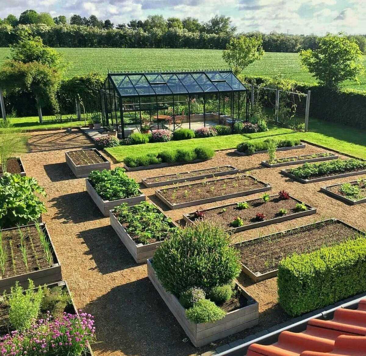 Дизайн огорода частного дома своими руками
