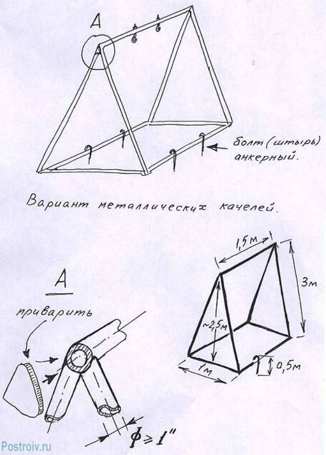 Качели на даче своими руками из металла, из дерева +фото | стройсоветы