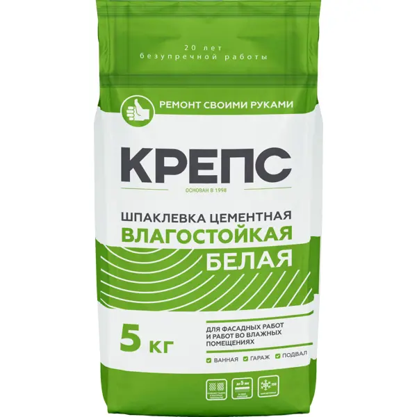Влагостойкая шпаклевка для ванной комнаты и влажных помещений