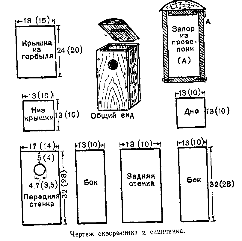 Скворечники своими руками чертежи с размерами для скворцов