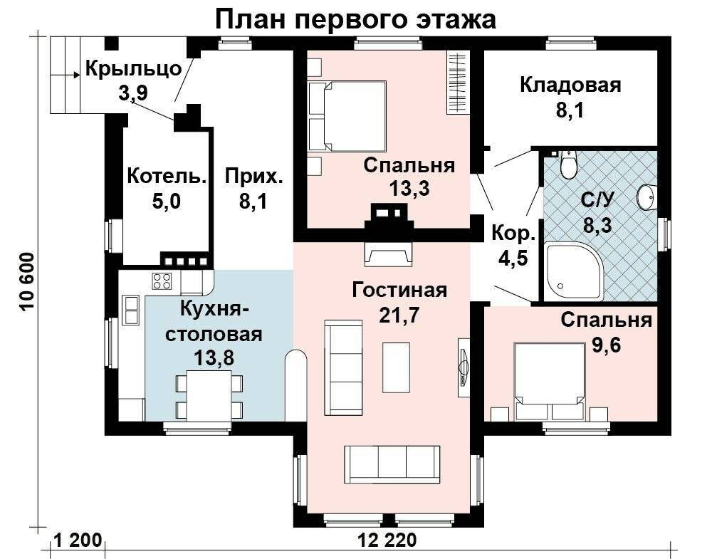 Дом на три комнаты