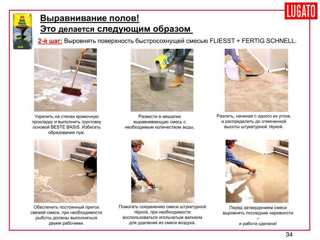 Выравнивание пола – стяжка под ламинат, линолеум или плитку